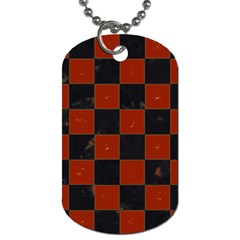 Red And Black Checkered Grunge  Dog Tag (one Side) by SpinnyChairDesigns