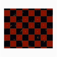 Red And Black Checkered Grunge  Small Glasses Cloth (2 Sides) by SpinnyChairDesigns