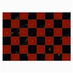 Red and Black Checkered Grunge  Large Glasses Cloth (2 Sides) Front