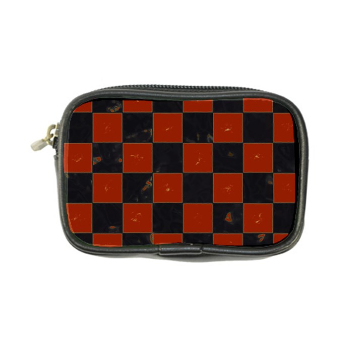 Red and Black Checkered Grunge  Coin Purse