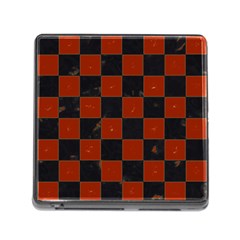 Red And Black Checkered Grunge  Memory Card Reader (square 5 Slot) by SpinnyChairDesigns