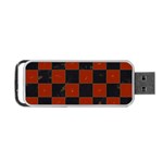 Red and Black Checkered Grunge  Portable USB Flash (One Side) Front