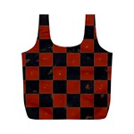 Red and Black Checkered Grunge  Full Print Recycle Bag (M) Back