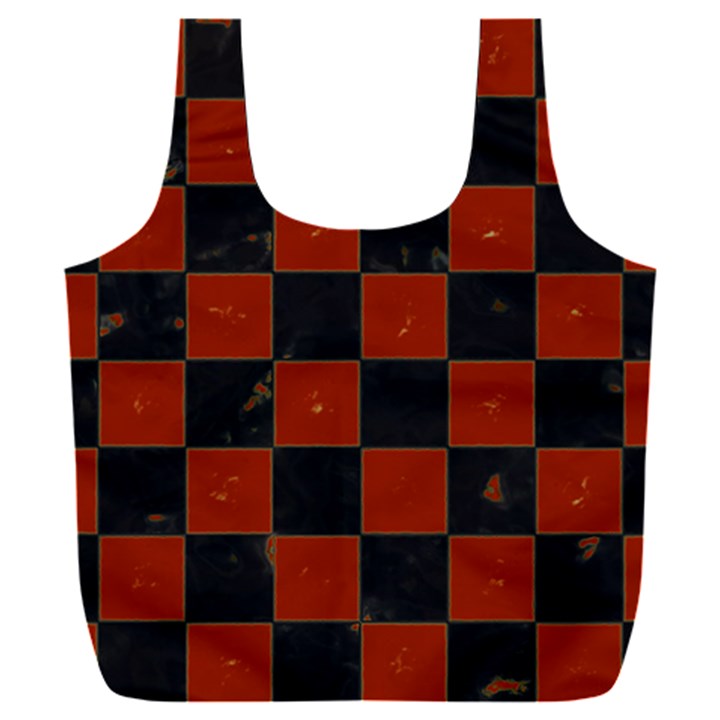 Red and Black Checkered Grunge  Full Print Recycle Bag (XXXL)