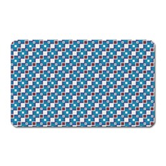 Country Blue Checks Pattern Magnet (rectangular) by SpinnyChairDesigns