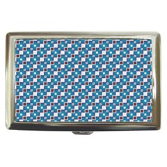 Country Blue Checks Pattern Cigarette Money Case by SpinnyChairDesigns