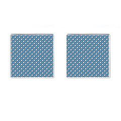 Country Blue Checks Pattern Cufflinks (square) by SpinnyChairDesigns