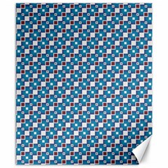 Country Blue Checks Pattern Canvas 8  X 10  by SpinnyChairDesigns