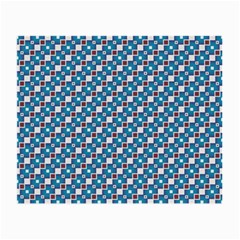 Country Blue Checks Pattern Small Glasses Cloth (2 Sides) by SpinnyChairDesigns