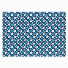 Country Blue Checks Pattern Large Glasses Cloth by SpinnyChairDesigns