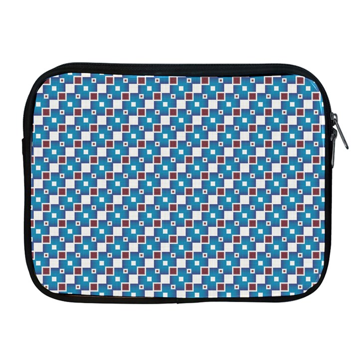 Country Blue Checks Pattern Apple iPad 2/3/4 Zipper Cases