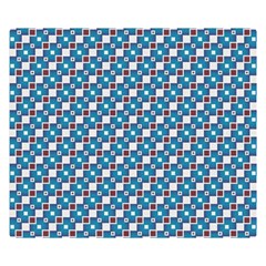 Country Blue Checks Pattern Double Sided Flano Blanket (small)  by SpinnyChairDesigns