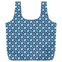 Country Blue Checks Pattern Full Print Recycle Bag (xxl)