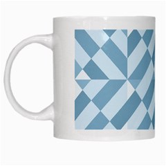 Truchet Tiles Blue White White Mugs