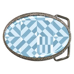 Truchet Tiles Blue White Belt Buckles