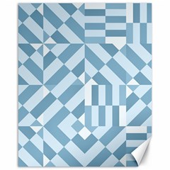 Truchet Tiles Blue White Canvas 16  x 20 