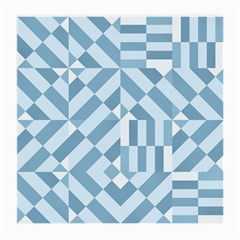 Truchet Tiles Blue White Medium Glasses Cloth (2 Sides)