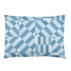 Truchet Tiles Blue White Pillow Case