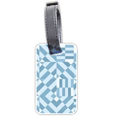 Truchet Tiles Blue White Luggage Tag (one side)