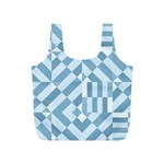 Truchet Tiles Blue White Full Print Recycle Bag (S) Front