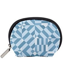 Truchet Tiles Blue White Accessory Pouch (Small)