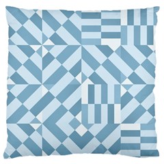 Truchet Tiles Blue White Large Flano Cushion Case (One Side)