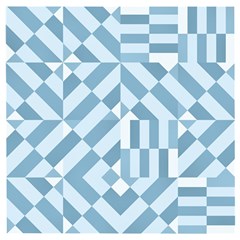 Truchet Tiles Blue White Wooden Puzzle Square