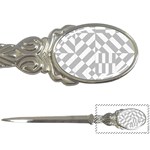 Truchet Tiles Grey White Pattern Letter Opener Front