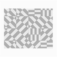 Truchet Tiles Grey White Pattern Small Glasses Cloth by SpinnyChairDesigns