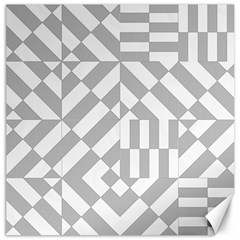 Truchet Tiles Grey White Pattern Canvas 16  X 16  by SpinnyChairDesigns