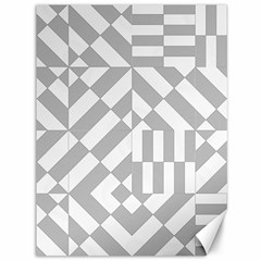 Truchet Tiles Grey White Pattern Canvas 36  x 48 