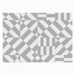 Truchet Tiles Grey White Pattern Large Glasses Cloth (2 Sides)