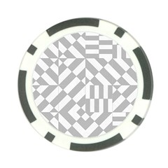 Truchet Tiles Grey White Pattern Poker Chip Card Guard (10 Pack) by SpinnyChairDesigns