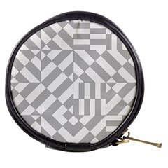 Truchet Tiles Grey White Pattern Mini Makeup Bag