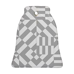 Truchet Tiles Grey White Pattern Ornament (bell) by SpinnyChairDesigns