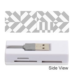 Truchet Tiles Grey White Pattern Memory Card Reader (stick) by SpinnyChairDesigns