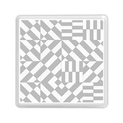 Truchet Tiles Grey White Pattern Memory Card Reader (Square)