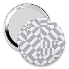 Truchet Tiles Grey White Pattern 3  Handbag Mirrors