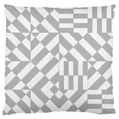 Truchet Tiles Grey White Pattern Standard Flano Cushion Case (one Side) by SpinnyChairDesigns