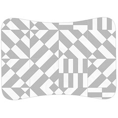 Truchet Tiles Grey White Pattern Velour Seat Head Rest Cushion