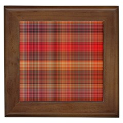 Madras Plaid Fall Colors Framed Tile by SpinnyChairDesigns