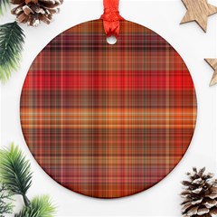 Madras Plaid Fall Colors Ornament (round) by SpinnyChairDesigns