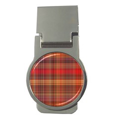 Madras Plaid Fall Colors Money Clips (round) 