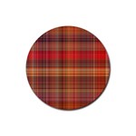 Madras Plaid Fall Colors Rubber Coaster (Round)  Front