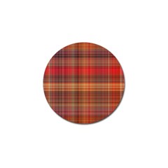 Madras Plaid Fall Colors Golf Ball Marker by SpinnyChairDesigns