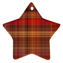 Madras Plaid Fall Colors Star Ornament (two Sides) by SpinnyChairDesigns