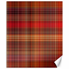 Madras Plaid Fall Colors Canvas 8  X 10  by SpinnyChairDesigns