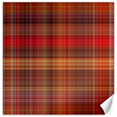 Madras Plaid Fall Colors Canvas 12  X 12  by SpinnyChairDesigns