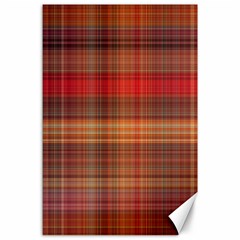 Madras Plaid Fall Colors Canvas 24  X 36  by SpinnyChairDesigns