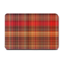 Madras Plaid Fall Colors Small Doormat  by SpinnyChairDesigns